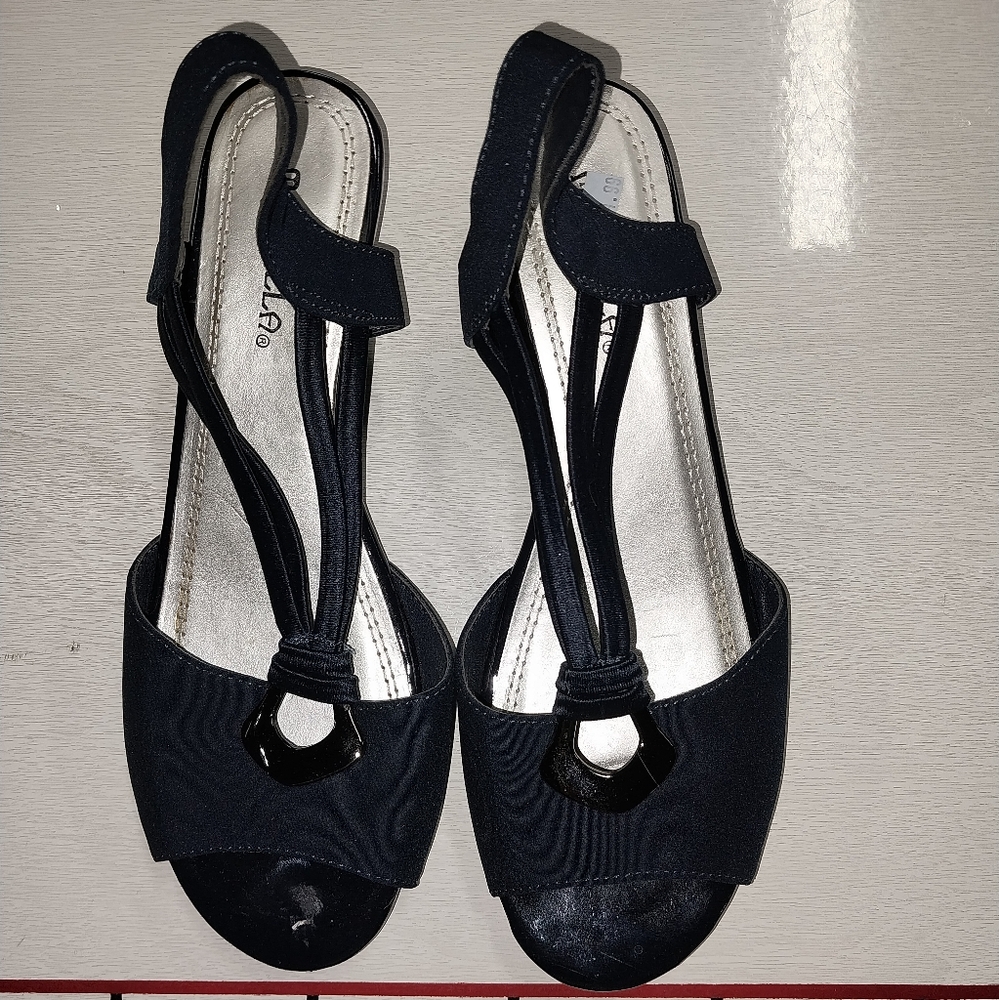 MARBELLA Navy Blue Sandals with Strappy Design